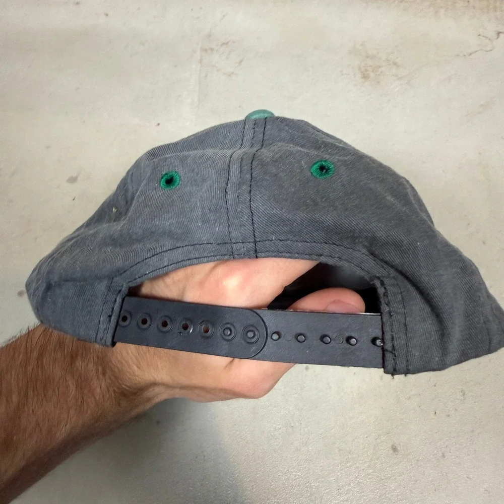Vintage Mountain Dew Basketball Hat Mens Gray Green Snapback Made in USA Cap